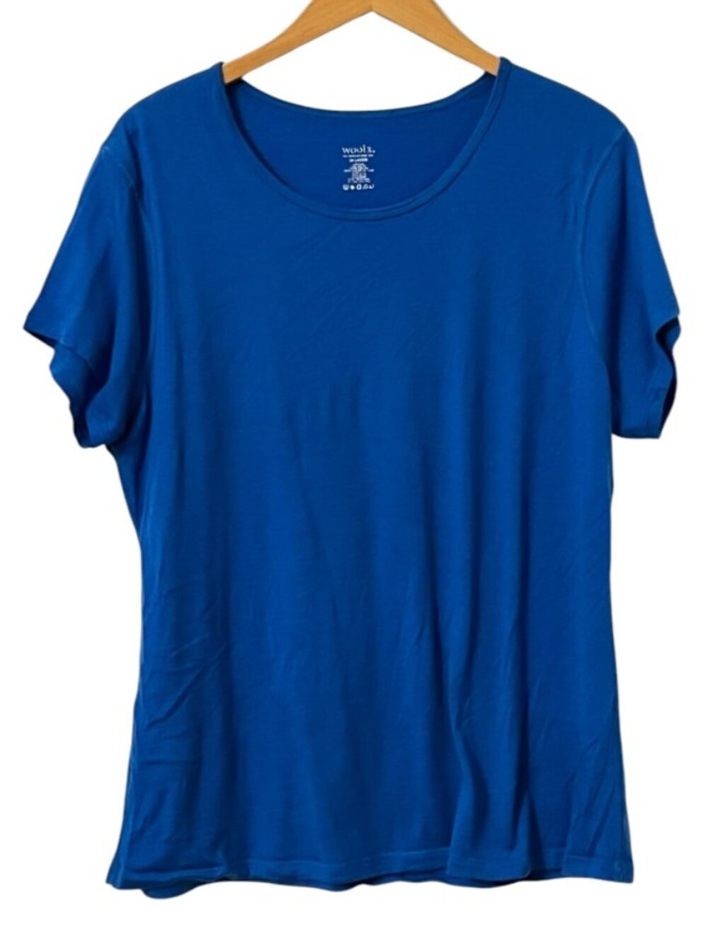 Woolx Women's 2XL Blue T-Shirt 100% Australian Merino Wool Soft Lightweight Top